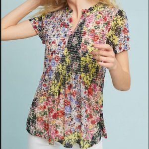 Anthropologie Akemi + Kin Grace Smocked Floral Top